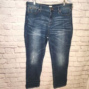 J.Crew Slim Boyfriend Jeans Womens Size 32 X 31  5 Pocket Stretch Distressed New